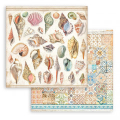 Stamperia 2-seitiges 12x12 Designpapier - Blue Dream - Shells