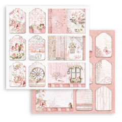 Stamperia 2-seitiges 12x12 Designpapier - Roseland - Tags