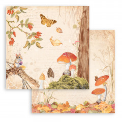 Stamperia 2-seitiges 12x12 Designpapier - Woodland - Mushroom