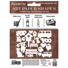 Stamperia Art Paper Shapes Laser Cut - Furry Friends 2 by Antonis Tzanidakis