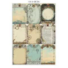 Stamperia - Junk Journal Backgrounds, Stickers, Cut-Outs - Voyages Fantastiques