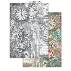 Stamperia - Junk Journal Backgrounds, Stickers, Cut-Outs - Gardens of Time by Antonis Tzanidakis
