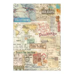 Stamperia - Junk Journal Backgrounds, Stickers, Cut-Outs - Art of Travelling