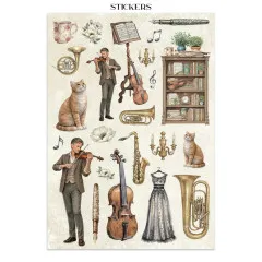Stamperia - Junk Journal Backgrounds, Stickers, Cut-Outs - Symphony by Sara Alcobendas