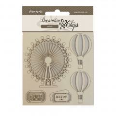 Stamperia Decorative Chips - Around the World - Balloons