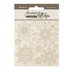 Stamperia Decorative Chips - The Owl's House - Snowflakes