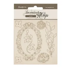Stamperia Decorative Chips - Quiet Days - Frame with Flowers