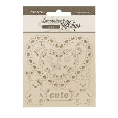 Stamperia Decorative Chips - Baby - Heart and Bears