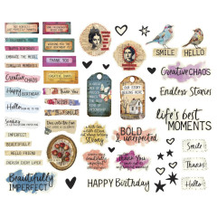 Spellbinders Printed Die Cuts - Beautifully Imperfect - Sentiments