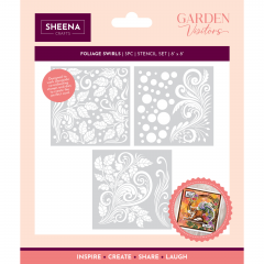 Sheena Crafts Stencil Set - Garden Visitors - Foliage Swirls