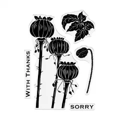 Clear Stamps - Bold Lino Stamps - Poppy Pods