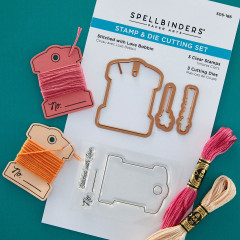 Spellbinders Clear Stamp & Die Set - Stitched With Love Bobbin