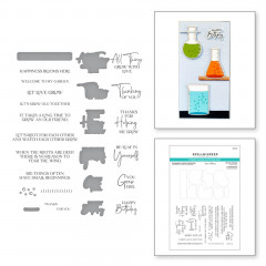 Spellbinders Clear Stamp & Die Set - Propagation Garden Sentiments