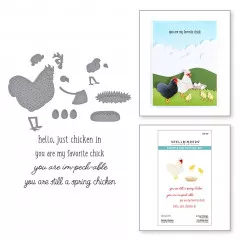 Spellbinders Clear Stamp & Die Set - Spring Chicken