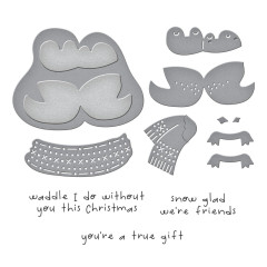 Spellbinders Clear Stamp & Die Set - Merry Mischief - Cozy Waddles