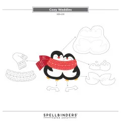 Spellbinders Clear Stamp & Die Set - Merry Mischief - Cozy Waddles