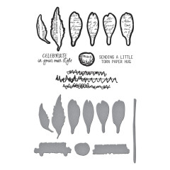 Spellbinders Clear Stamp & Die Set - Beautifully Imperfect - Sculpted Scripted Floral