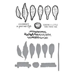 Spellbinders Clear Stamp & Die Set - Beautifully Imperfect - Sculpted Scripted Floral