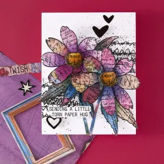 Spellbinders Clear Stamp & Die Set - Beautifully Imperfect - Sculpted Scripted Floral