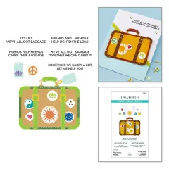 Spellbinders Clear Stamp & Die Set - We All Have Baggage - Retro Suitcase and Sentiments by Sheri Ballantyne