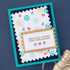 Spellbinders Clear Stamp & Die Set - We All Have Baggage - Retro Suitcase and Sentiments by Sheri Ballantyne