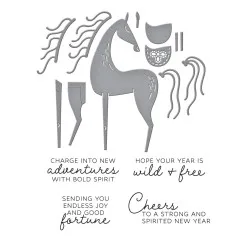Spellbinders Clear Stamp & Die Set - Good Fortune Horse