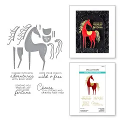 Spellbinders Clear Stamp & Die Set - Good Fortune Horse