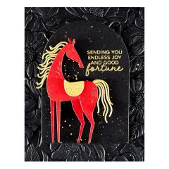 Spellbinders Clear Stamp & Die Set - Good Fortune Horse