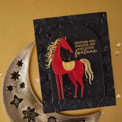 Spellbinders Clear Stamp & Die Set - Good Fortune Horse