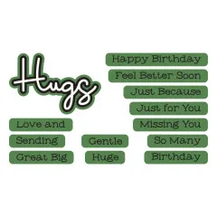Spellbinders Clear Stamp & Die Set - Summertime - Love and Hugs Sentiments by Lisa Horton