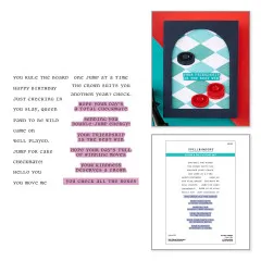 Spellbinders Clear Stamp & Die Set - Checkmate - Well Played Sentiments by Spellbinders