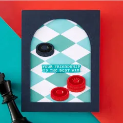 Spellbinders Clear Stamp & Die Set - Checkmate - Well Played Sentiments by Spellbinders