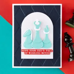 Spellbinders Clear Stamp & Die Set - Checkmate - Well Played Sentiments by Spellbinders