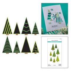 Spellbinders - Clear Stamp & Die Set - Snowflake Kisses - Infinity Trees by Lisa Horton