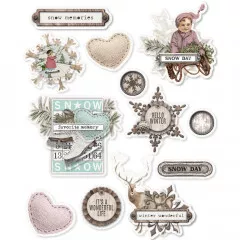 Simple Vintage Layered Sticker - Winter Woods