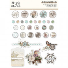 Simple Stories Decorative Brads - Simple Vintage Winter Woods