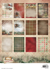 Studio Light - A4 Designer Paper Pad - Cottage Christmas - Backgrounds