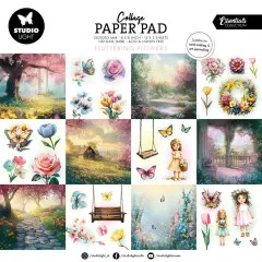Studio Light - 8x8 Collage Paper Pad - Fluttering Flowers Studio Light - 8x8 Collage Paper Pad - Fluttering Flowers