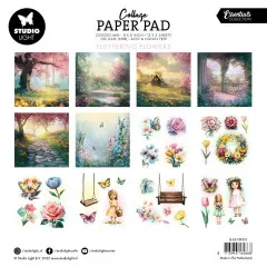 Studio Light - 8x8 Collage Paper Pad - Fluttering Flowers