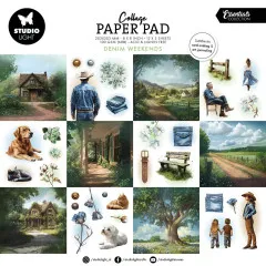 Studio Light - 8x8 Collage Paper Pad - Denim Weekends