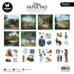 Studio Light - 8x8 Collage Paper Pad - Denim Weekends