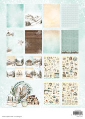 Rückseite des Studio Light Rustic Winter Paper Pads mit Übersicht aller enthaltenen Bögen