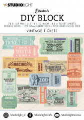 Studio Light Mini DIY Block - Essentials Nr. 01 - Vintage Tickets