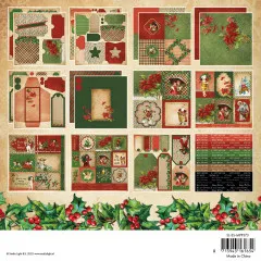 Studio Light - 8x8 Mixed Paper Pad - Vintage Christmas