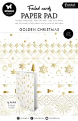 Studio Light - A6 Foiled Cards Paper Pad - Essentials Nr. 383 - Golden Christmas
