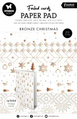 Studio Light - A6 Foiled Cards Paper Pad - Essentials Nr. 385 - Bronze Christmas