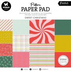 Studio Light 8x8 Paper Pad - Christmas Essentials Nr. 199 - Sweet Christmas - Pattern Paper