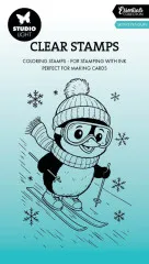 Studio Light - Clear Stamps - Essentials - Skiing Penguin