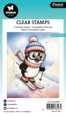 Studio Light - Clear Stamps - Essentials - Skiing Penguin