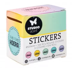 Studio Light Round Stickers on Roll - Hiep Hiep Hoera